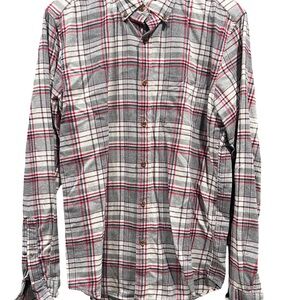 J. Crew Gray and Red Plaid Casual Shirt